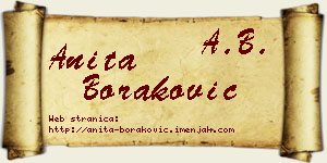 Anita Boraković vizit kartica